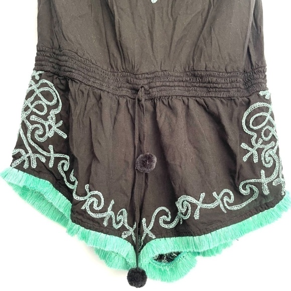 Poupette St Barth Black Embroidered Strapless Romper Size 1 - Picture 4 of 7